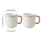 Christmas Ceramic Mug Set – Cozy Sweater Style Coffee Mugs, Holiday Gift
