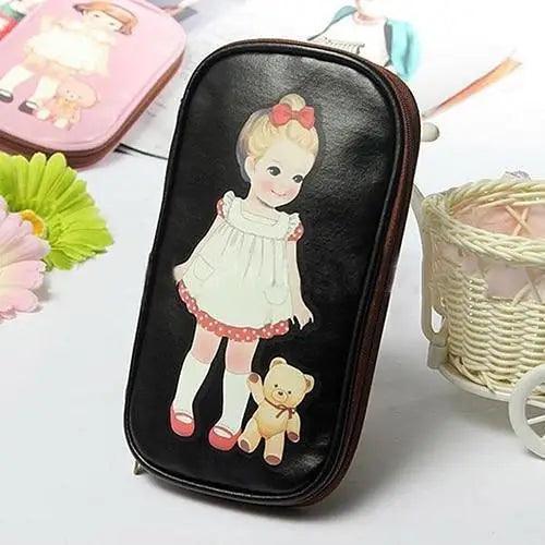 Cute Doll Pattern Pencil Case, Travel Pouch