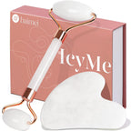 BAIMEI Icyme Gua Sha & Jade Roller Facial Tool Set for Puffiness and Redness Reducing