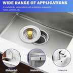 3 in 1 Kitchen Sink Drain Strainer,Universal Stainless Steel Kitchen Sink Stopper, Pop up Anti-Clogging for 3-1/2 Inch US Standard Sink Drain Strainer