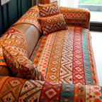 Bohemian Fall Colors Linen Sofa Cover Pet-Friendly Washable