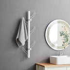 Vertical Eight Hook Coat Rack Towel Rack Wall Mount Various Colors