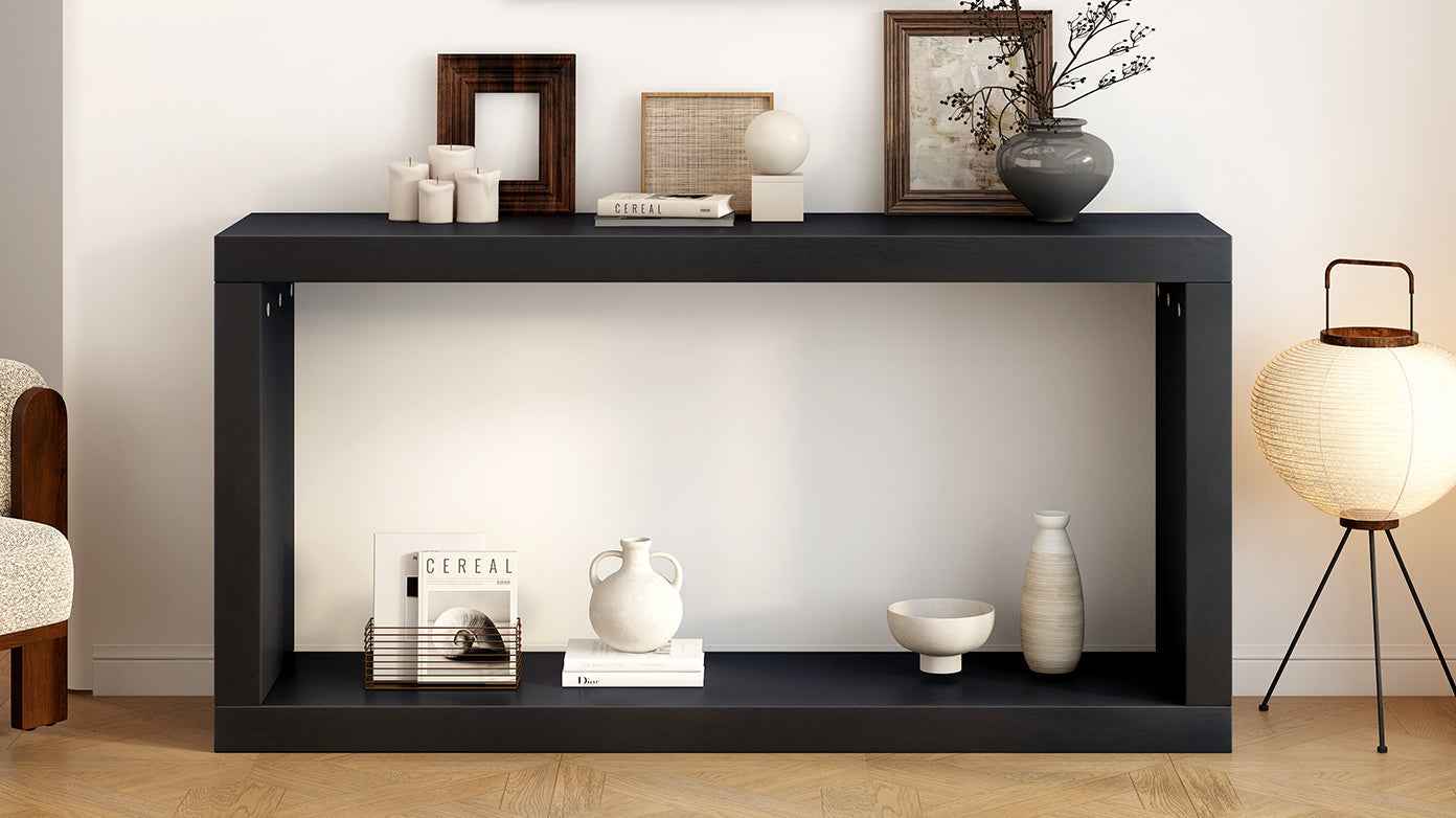 Modern Minimalist Entrance Table, Square Shaped Fashion Design, Easy