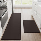 Kitchen Mats, 2PCS Kitchen Rugs, Cushioned anti Fatigue Kitchen Mats for Floor, Non-Slip Standing Desk Mat, Waterproof Kitchen Rug Set for Kitchen,20" X 32"+20" X 94.5"-Full 1Inch Thick,Black