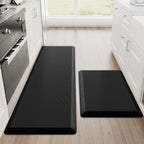 Kitchen Mats, 2PCS Kitchen Rugs, Cushioned anti Fatigue Kitchen Mats for Floor, Non-Slip Standing Desk Mat, Waterproof Kitchen Rug Set for Kitchen,20" X 32"+20" X 94.5"-Full 1Inch Thick,Black