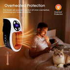 Remote Wall Outlet Electric Small Space Heater, Adjustable Thermostat, Timer and LED Display