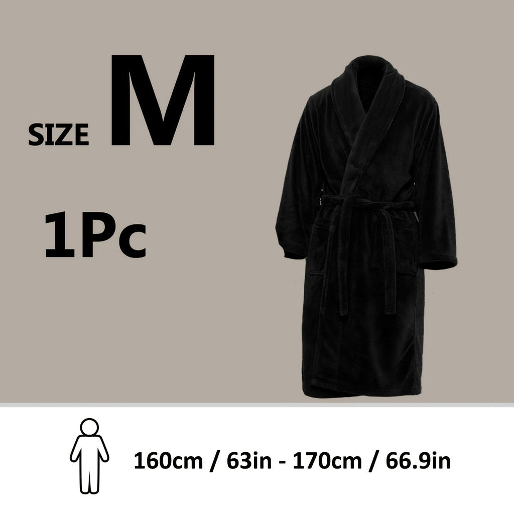 Unisex Extra Warm Coral Fleece Bathrobe Mens and Women Adult Robes for Your Bathroom Bath Towel Bedroom Shawl Collar Robes, Valentines gift for lovers