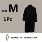 Unisex Extra Warm Coral Fleece Bathrobe Mens and Women Adult Robes for Your Bathroom Bath Towel Bedroom Shawl Collar Robes, Valentines gift for lovers
