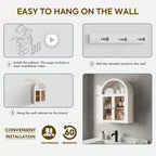 Arched Wall Mounted Medicine Cabinets with Tempered Glass Doors,Bathroom Cabinet with Adjustable Shelf for Kitchen,Living Room