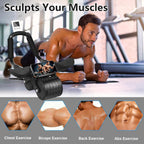 2025 New Ab Roller Wheel with Knee Mat &Timer, Automatic Rebound Abdominal Wheel, Ab Abdominal Exercise Roller with Elbow Support, Abs Workout Equipment Ab Exercise Roller for Women Men