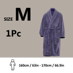 Unisex Extra Warm Coral Fleece Bathrobe Mens and Women Adult Robes for Your Bathroom Bath Towel Bedroom Shawl Collar Robes, Valentines gift for lovers