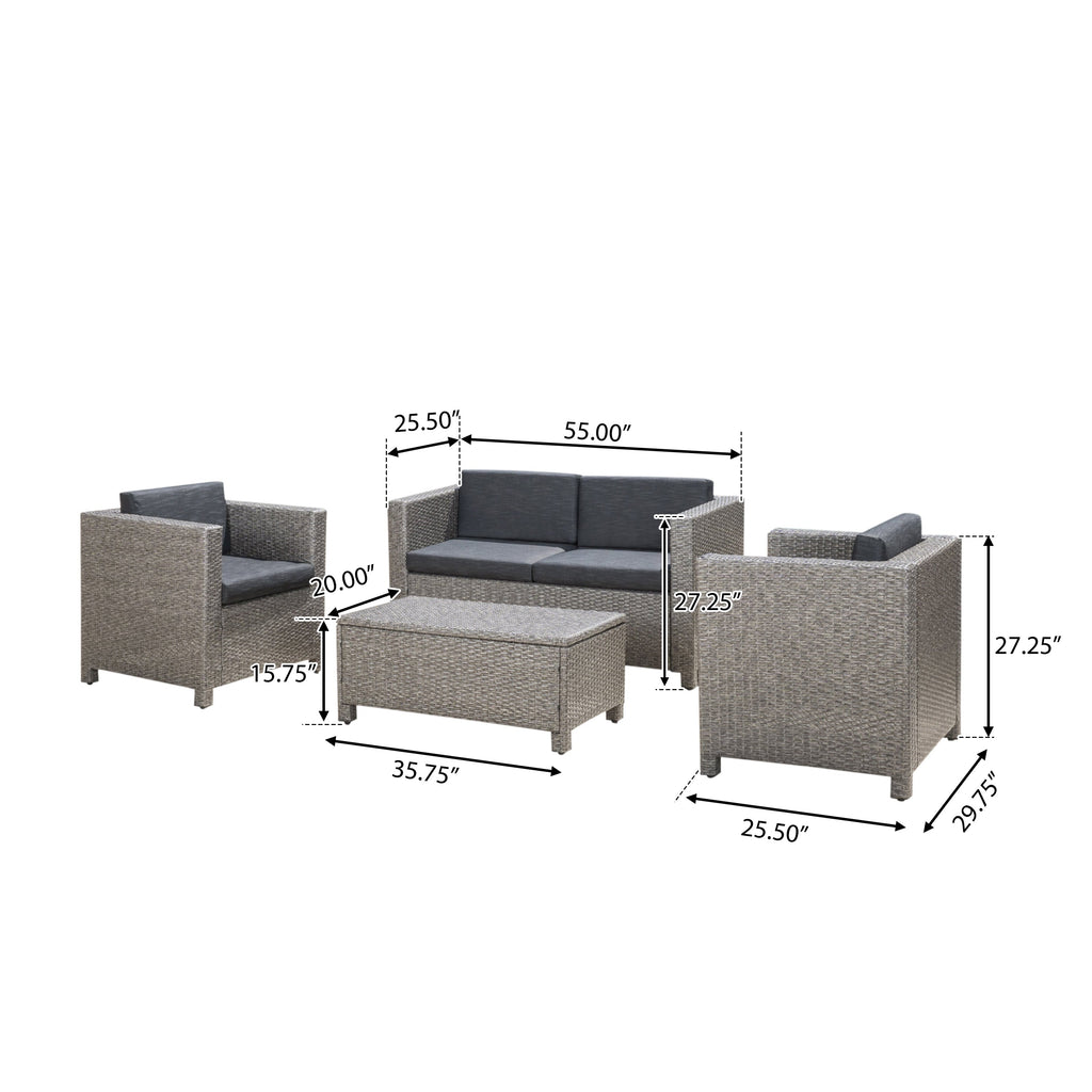 Puerta 4-Piece Outdoor Wicker Sofa Set