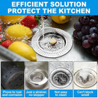 3 in 1 Kitchen Sink Drain Strainer,Universal Stainless Steel Kitchen Sink Stopper, Pop up Anti-Clogging for 3-1/2 Inch US Standard Sink Drain Strainer