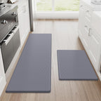 Kitchen Mats, 2PCS Kitchen Rugs, Cushioned anti Fatigue Kitchen Mats for Floor, Non-Slip Standing Desk Mat, Waterproof Kitchen Rug Set for Kitchen,20" X 32"+20" X 94.5"-Full 1Inch Thick,Black