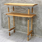 Console Table with Mirror Set, Solid Beech Wood Entryway Furniture, Scandinavian Minimalist Vanity