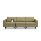 Convertible Sofa Couch with Magazine Pockets 3-Seat with 2 USB Port