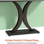 Compact Console Table,Modern Industrial Style Entryway Foyer Table,Sturdy Sofa Table