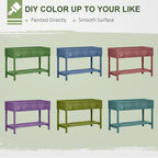 Elevated Planter Box Stand Wooden with 8 Slots and Shelf Dark Grey for Herbs Veggies Flowers