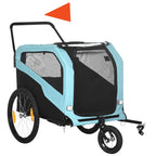 Pet Stroller - 2-in-1 Large Dog Bike Trailer & Stroller Combo with Safety Hitch Quick-release Wheels Foot Support Pet Bicycle Cart