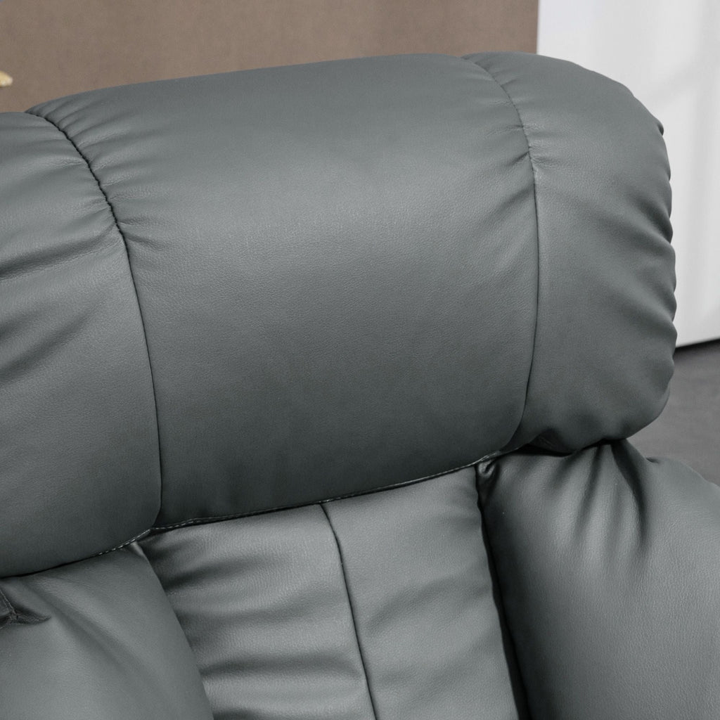Faux Leather Swivel Massage Recliner with Ottoman, Remote, Side Pocket for Relaxation | Living Room Essentials