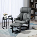 Faux Leather Swivel Massage Recliner with Ottoman, Remote, Side Pocket for Relaxation | Living Room Essentials