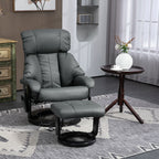 Faux Leather Swivel Massage Recliner with Ottoman, Remote, Side Pocket for Relaxation | Living Room Essentials