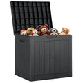 31 Gallon Resin Deck Box, Waterproof UV Resistant Outdoor Storage Box for Garden, Indoor
