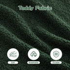 Soft Teddy Fabric Boneless Sofa,No Assembly Required Streamlined Design,Anti-Slip Design 32D High Density Sponge Fits Living Rooms Bedrooms,Green
