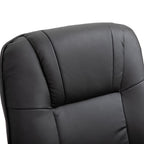 Living Room Relaxation: Black Faux Leather Swivel Recliner with Adjustable Footrest