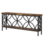 2-Tier Console Table, Industrial Sofa Table Behind Couch