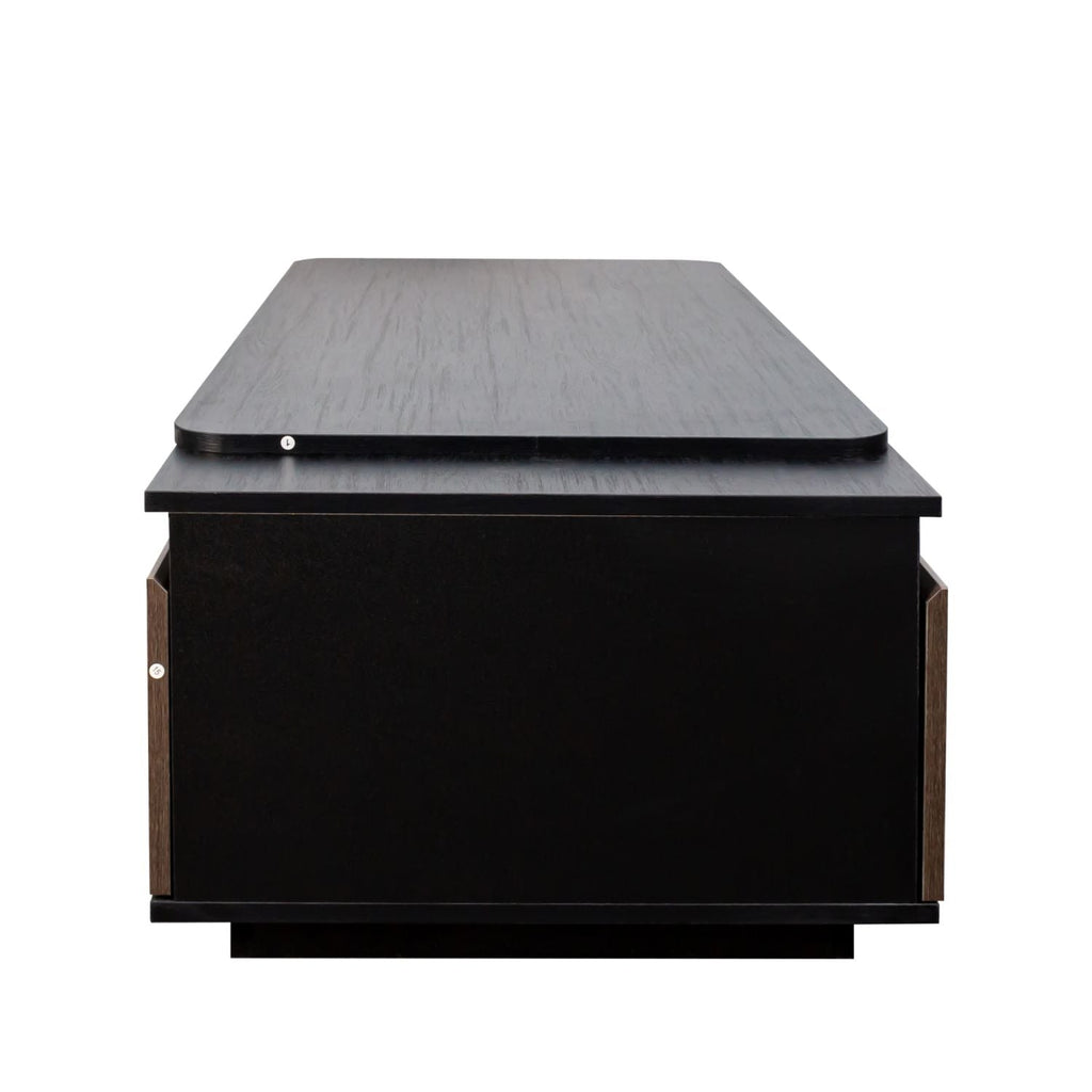 Versatile Extendable Wood Coffee Table with Adjustable Length & Dual Storage Drawers for Modern Living Rooms