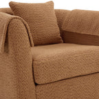 Swivel Accent Chair with Ottoman Set, Modern Chenille Barrel Armchair with Removable Back Pillow & 2 Armrest Covers for Living Room, Bedroom, Office, Yellow