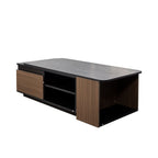 Versatile Extendable Wood Coffee Table with Adjustable Length & Dual Storage Drawers for Modern Living Rooms