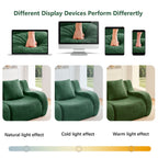 Soft Teddy Fabric Boneless Sofa,No Assembly Required Streamlined Design,Anti-Slip Design 32D High Density Sponge Fits Living Rooms Bedrooms,Green