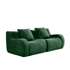 Soft Teddy Fabric Boneless Sofa,No Assembly Required Streamlined Design,Anti-Slip Design 32D High Density Sponge Fits Living Rooms Bedrooms,Green