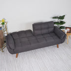 75" Flared Arm Convertible Sleeper Sofa-Dark Gray