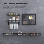 Glass Shelf for Bathroom 15.7 in Bathroom Shelves with Towel Bar Tempered Glass Shelves for Wall(2 Tier)