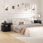 Nightstand with Charging Station Modern Bedside Table for Living Room Bedroom Office