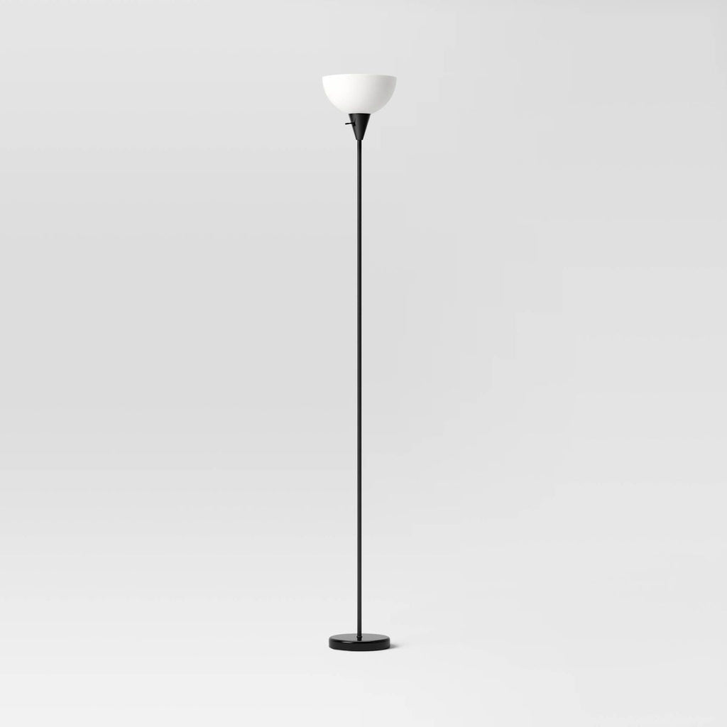 Torchiere Floor Lamp Black Minimalist Standing Light with 3-Way Switch Light Bulbs Not Included