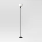 Torchiere Floor Lamp Black Minimalist Standing Light with 3-Way Switch Light Bulbs Not Included