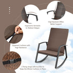 3 Pieces Patio Rattan Rocking Furniture Set