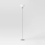 Torchiere Floor Lamp Black Minimalist Standing Light with 3-Way Switch Light Bulbs Not Included