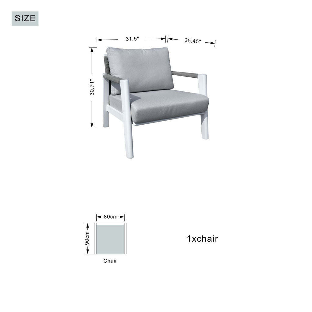 7-Piece Patio Aluminum Sofa Set with Rectangular Firepit Table & Side Table