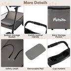 3 in 1 Pet Stroller with Removable Carrier up to 33 lbs