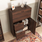 Bar Cabinet with Storage Drawer & Shelves, Fold-up Desktop, Ideal for Home,Dormitory, Small Spaces