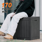 31 Gallon Resin Deck Box, Waterproof UV Resistant Outdoor Storage Box for Garden, Indoor