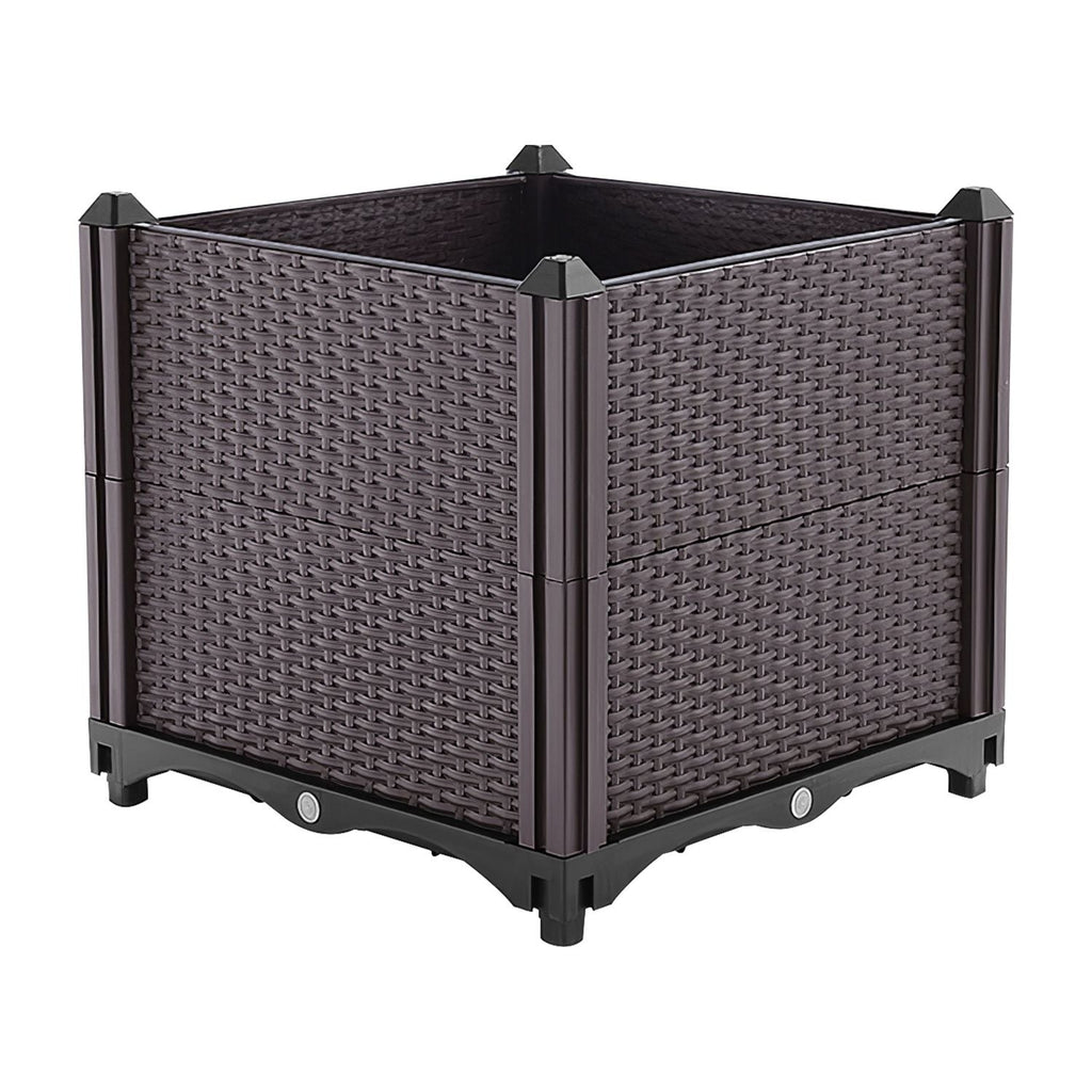 Raised Garden Bed with Self-watering System Rectangle Garden Planter for Garden Patio Balcony Elevated Planter Box for Flowers Vegetables Herbs