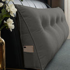 Triangle Reading Cushion with a button-Gray 100*50*20cm