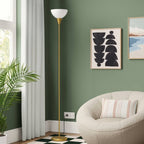 Torchiere Floor Lamp Black Minimalist Standing Light with 3-Way Switch Light Bulbs Not Included
