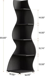 Wave shaped corner shelves, modern corner bookshelves, bookcases, display stands, and plant racks are suitable for small spaces